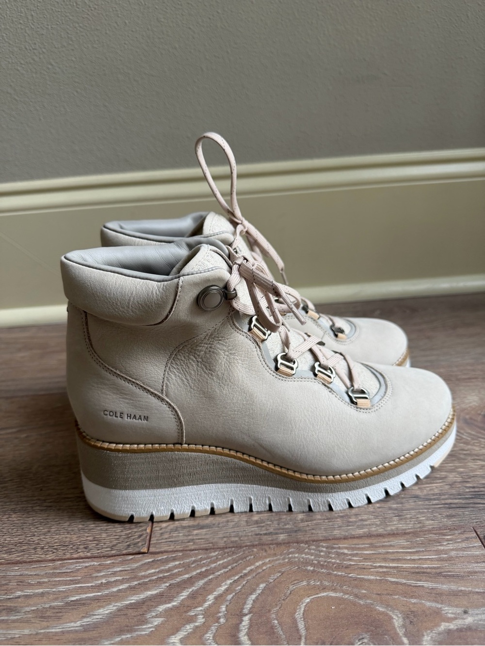 Cole Haan Lace Up Wedge Hiking Boots